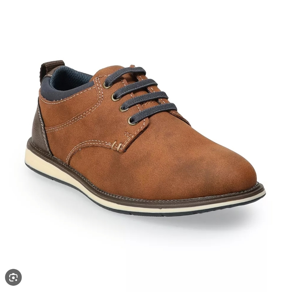 EUC Sonoma Goods For Life Boys Classic Brown and Black Oxfords Size 5 Medium
